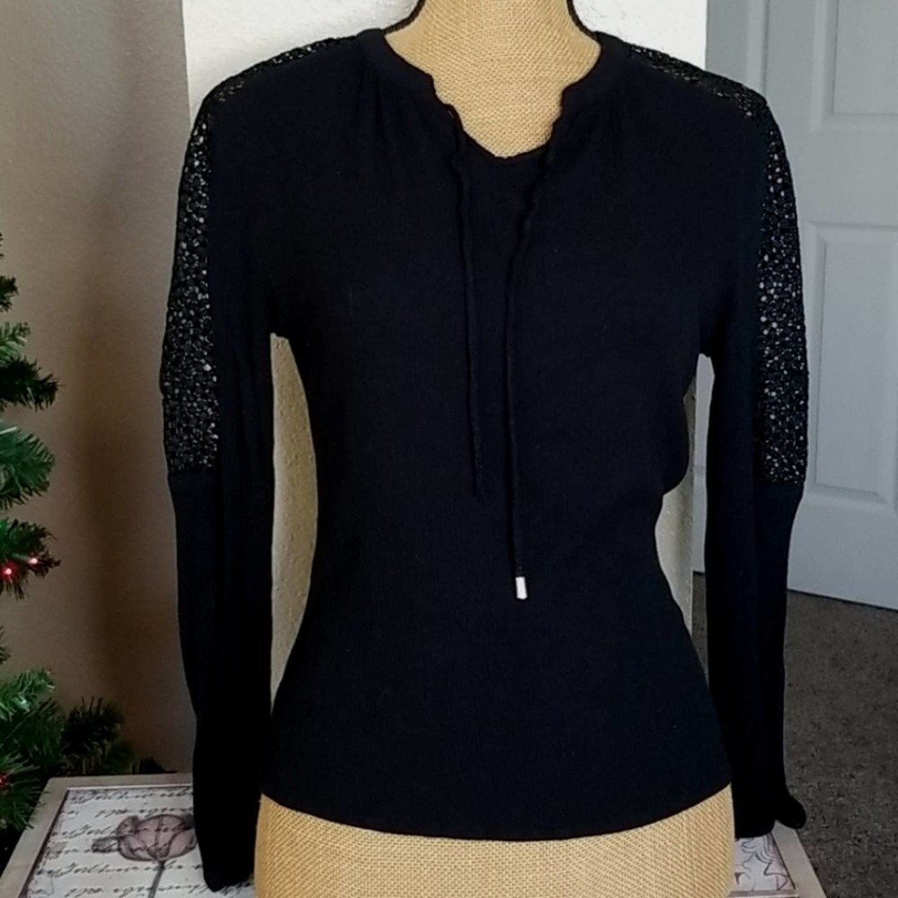 Mossimo Black Long Sleeve Bobo Type Top - Picture 1 of 8